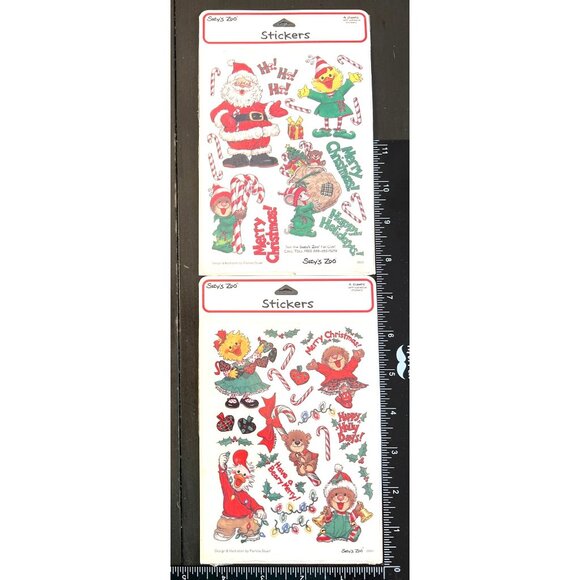 Suzys Zoo Christmas Holiday Stickers Set Of 2 Packs 9605 & 9565 - Picture 1 of 4